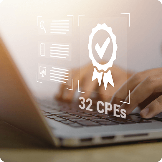 A laptop with an overlay of 32 CPEs