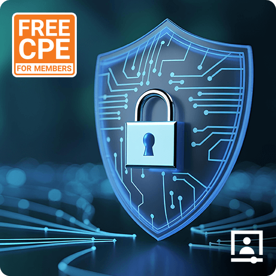 Free CPE for Members - Cyber shield with a lock