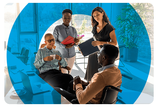 Group of young adults in an office