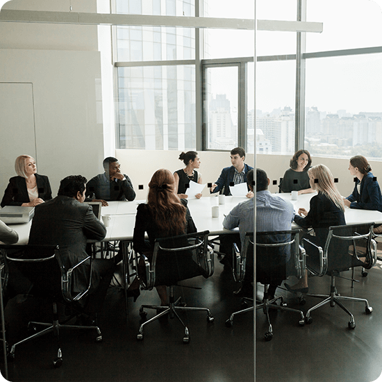 Group of professionals in a boardroom