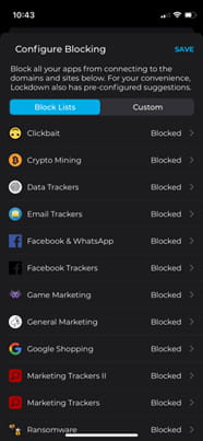 Figure 3—The Blocked List Configuration Page