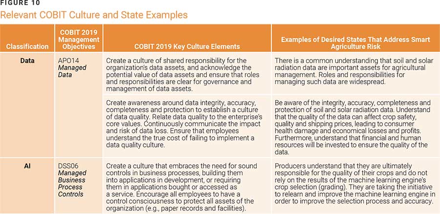 Relevant COBIT Culture and State Examples
