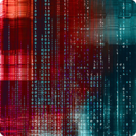 Vertical lines on red and blue background