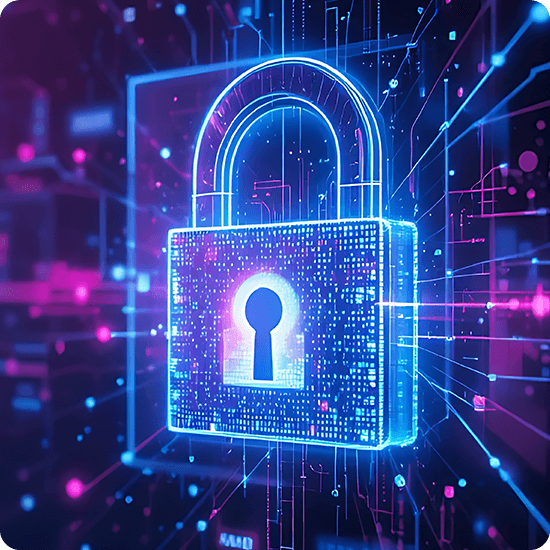 A padlock featuring a keyhole, symbolizing security and protection.