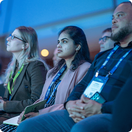 Individuals at a conference