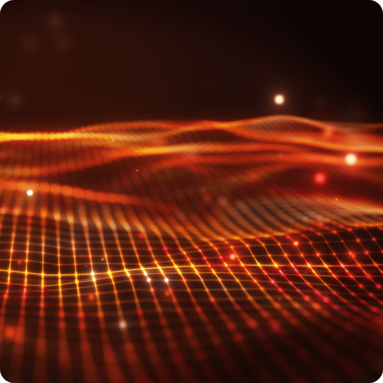 A vibrant orange background illuminated by a glowing line, creating a striking visual effect.