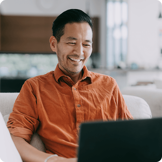 Man on a computer