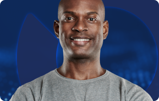 Profile of a man in a grey sweatshirt