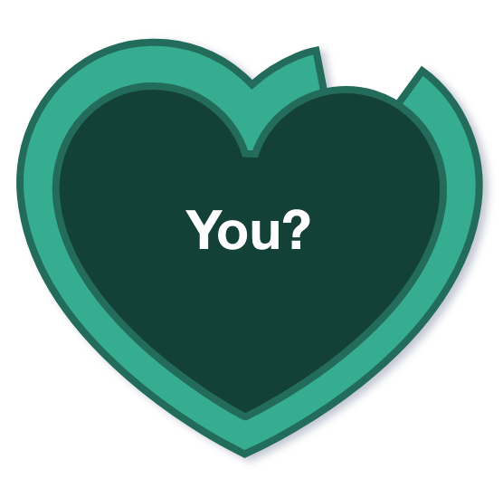 A heart with the word "You" inside