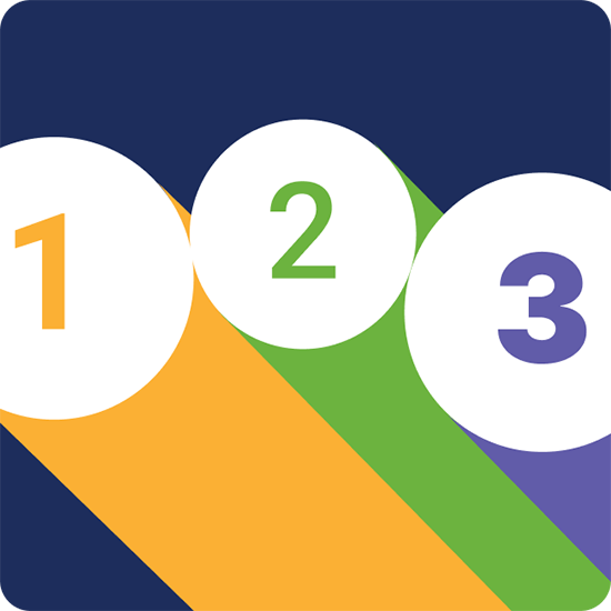 1, 2, 3