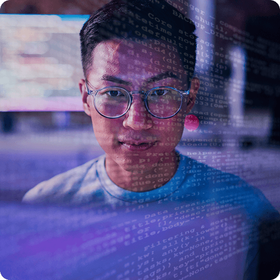 A man looking at a laptop screen