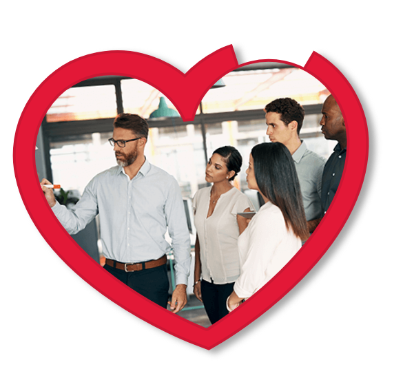 Employees gathering in an office