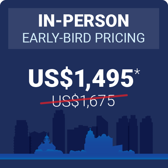 In-person early-bird pricing US$1,495*