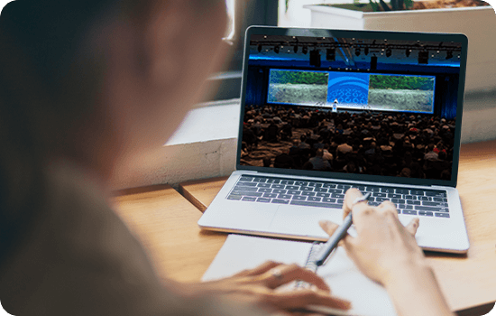 Person looking at a laptop screen