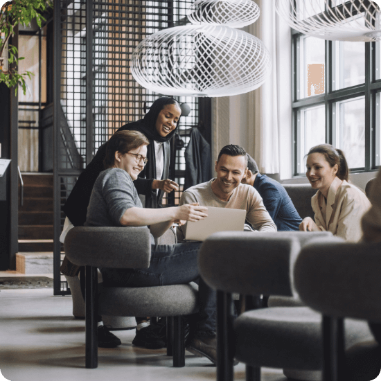 Group of people in a lounge