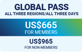 Global Pass, all three regions/all three days, US$665 for members | US$965 for non-members