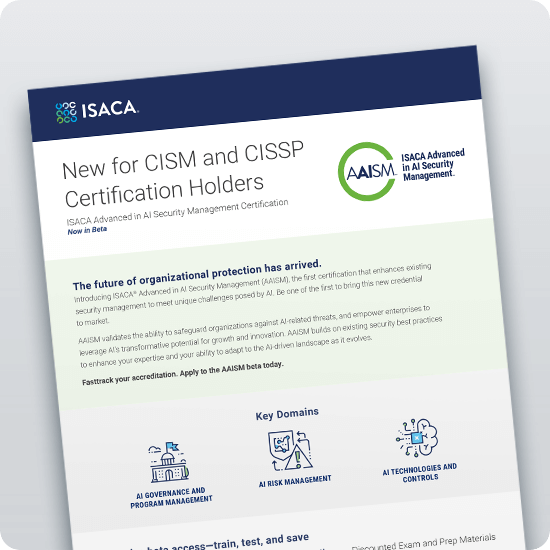 Api Aisma AAISM™—AI Security Management™ | ISACA