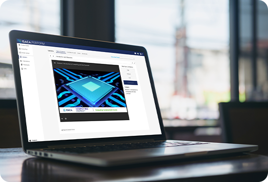Laptop showing Computing Fundamentals online course