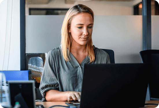 Digital Trust Enterprise - woman working at computer