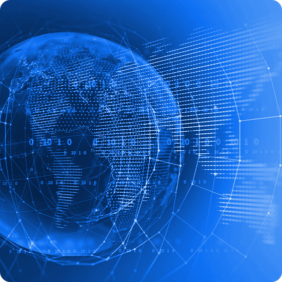 Digital globe on a blue background