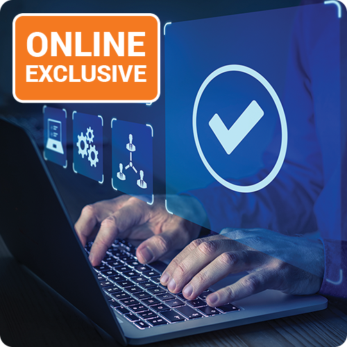 Internal Audits That Create Stakeholder Value - person typing at laptop with overlying checkmark