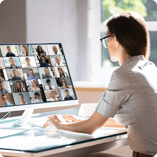 Person working in front of computer