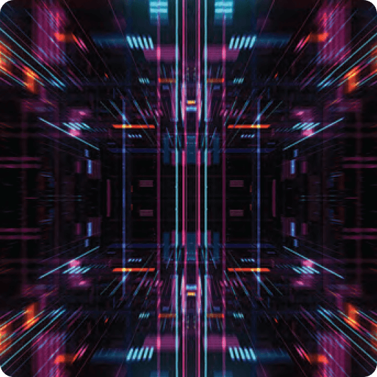 Abstract futuristic background featuring vibrant neon lights in various colors.