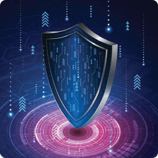 A shield to signify safety against privacy invasion
