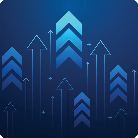 Digital arrows pointing up