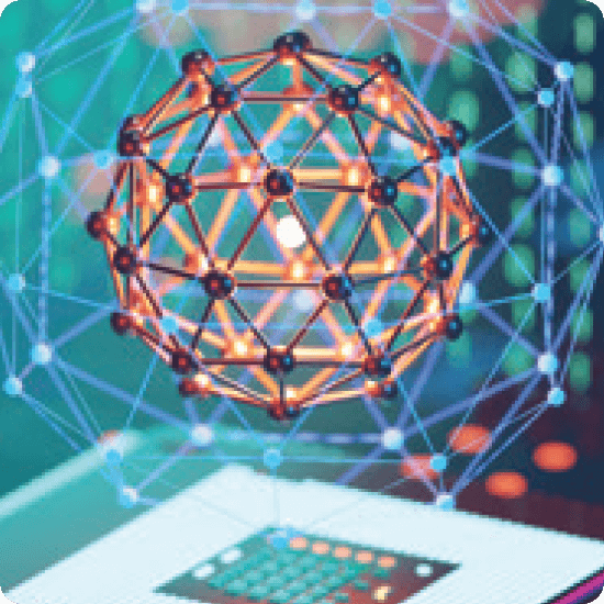 A networked ball, illustrating quantum computing