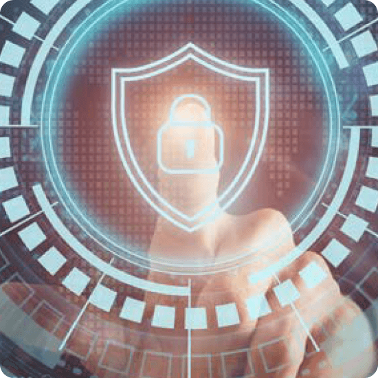 A finger pointing to a cyber lock