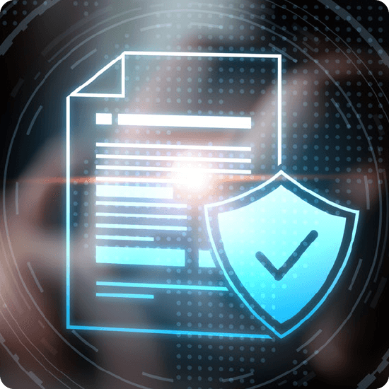 A document with a shield icon