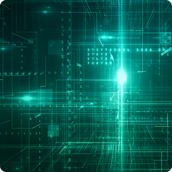 A green screen displaying an intricate geometric pattern