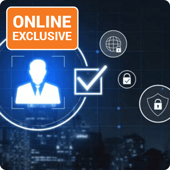 Graphic displaying "Online Exclusive" with a padlock icon, highlighting enhanced security measures for online services.