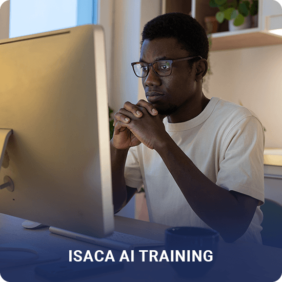 ISACA AI Training, student looking at monitor