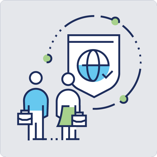 Illustration of two people holding briefcases