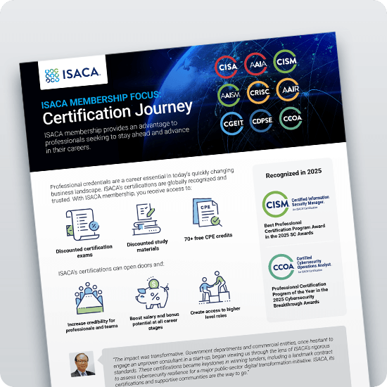 ISACA Membership Focus: Certification Journey