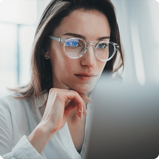 Person in front of laptop