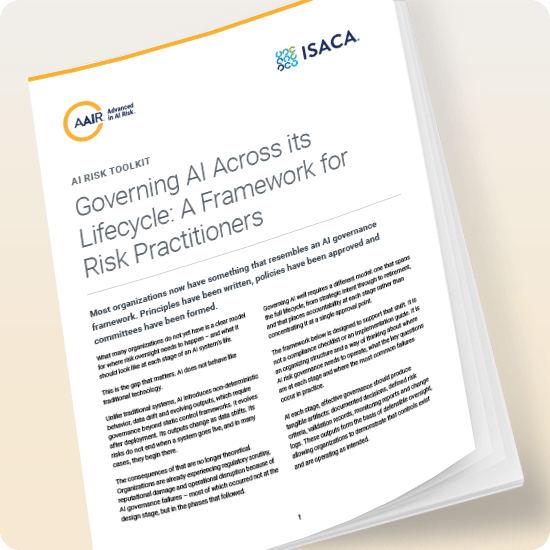 Governing AI Across its Lifecycle: A Framework for Risk Practitioners