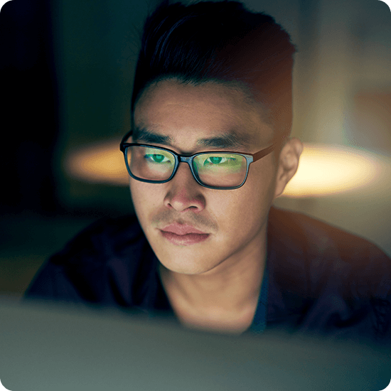Person working in front of computer