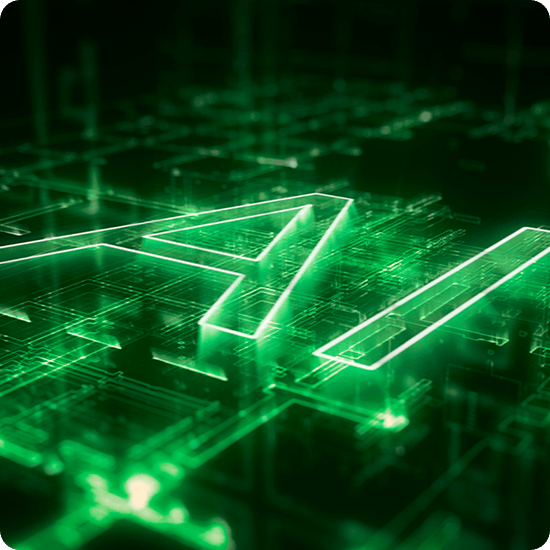 Green AI on a network background