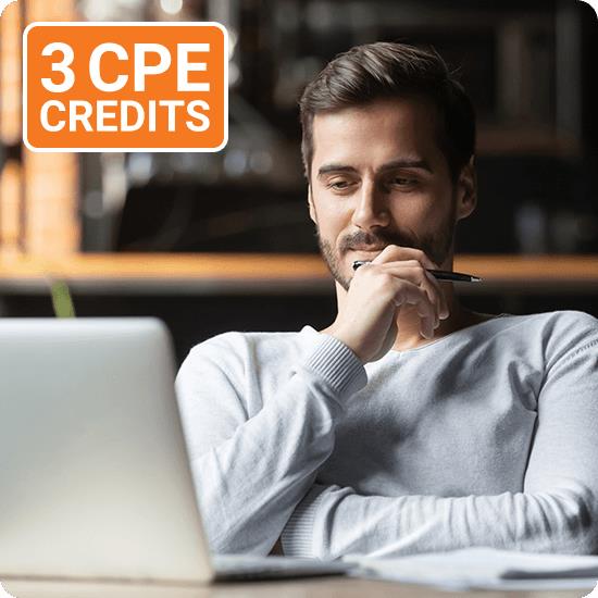 3 CPE Credits - guy sitting in front of a laptop