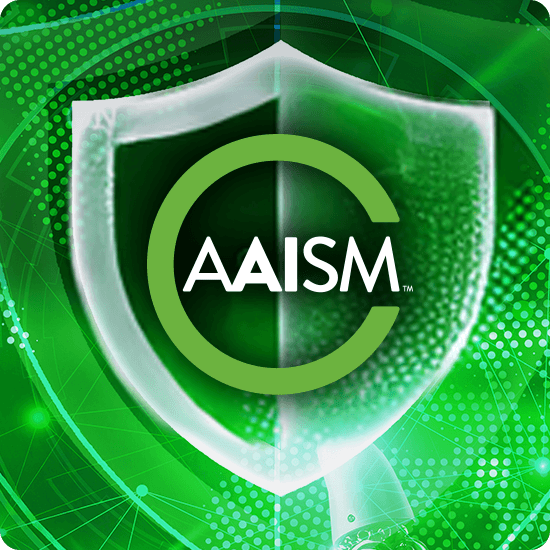 AAISM on a green cybershield