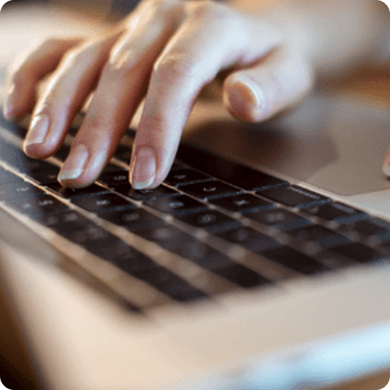 A hand on a keyboard
