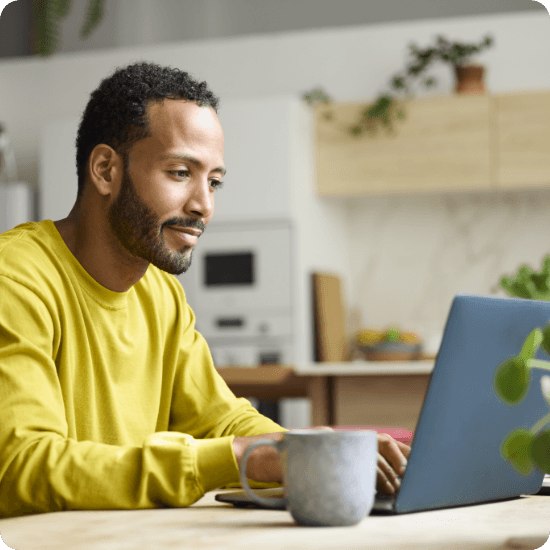 Man working at a laptop