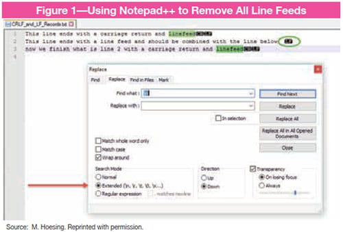 Using Notepad++ to Remove All Line Feeds